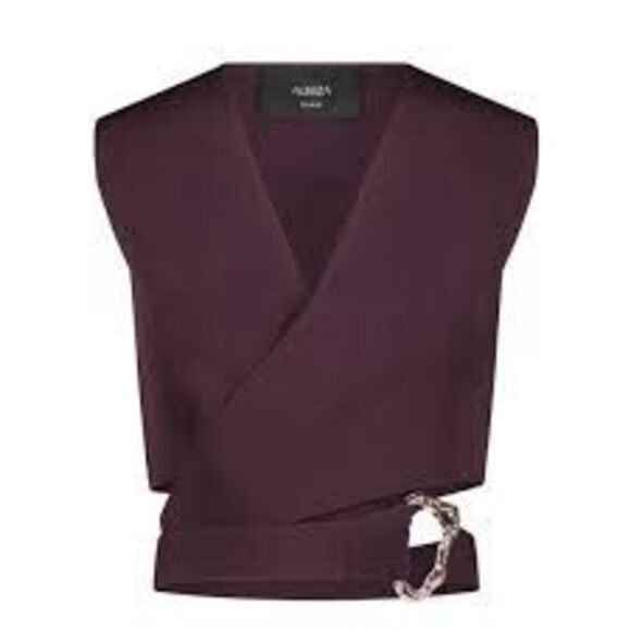 AleezaParisastra Vest plum top